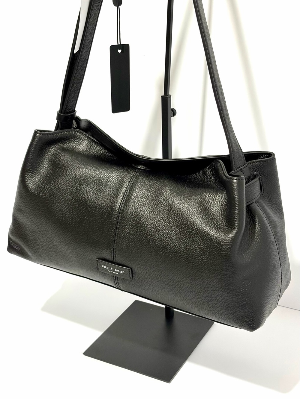 rag & bone Taylor Leather Shoulder Bag In Black/Silver NWT - Picture 5 of 15